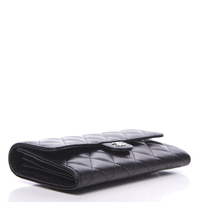 Chanel Caviar Quilted Large Gusset Flap Wallet Black 3 of 8