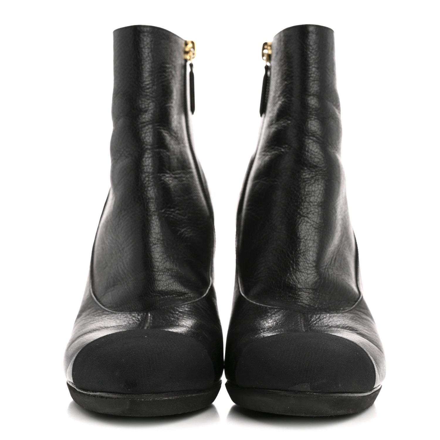 Chanel Calfskin CC Cap Toe Booties 39 Black 3 of 9