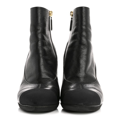 Chanel Calfskin CC Cap Toe Booties 39 Black 3 of 9
