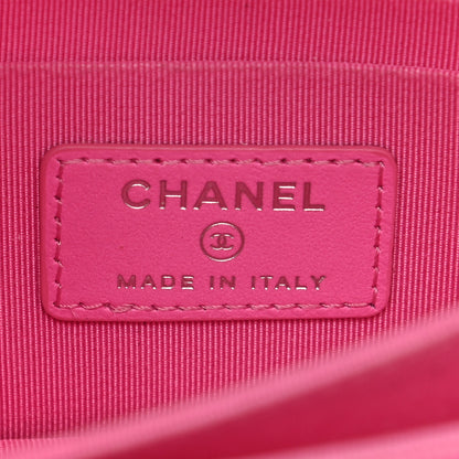 Chanel Lambskin Quilted Mini Wallet On Chain WOC Pink 12 of 18