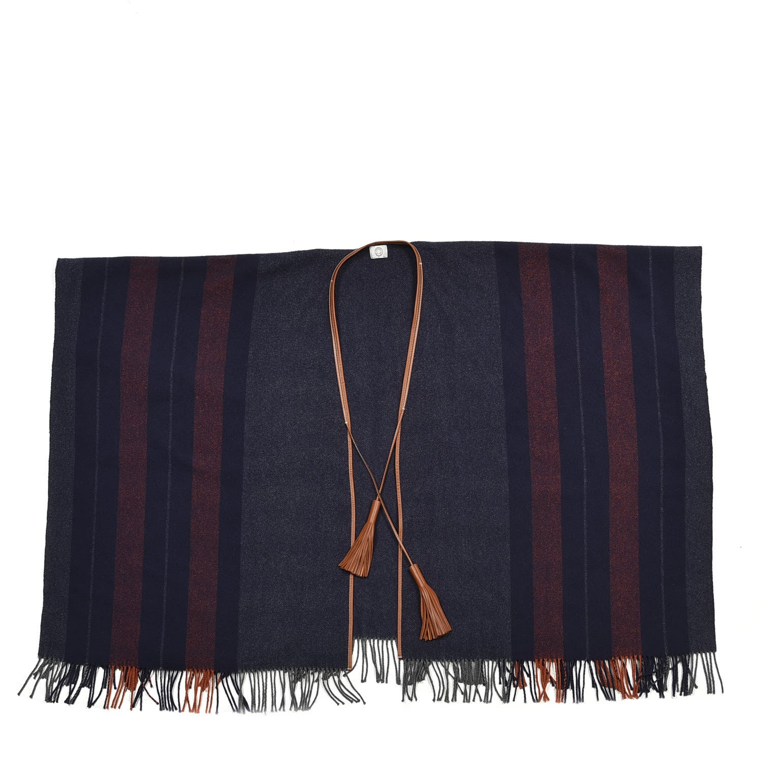 Hermes Merino Wool Cashmere Rocabar Poncho Gris 1 of 2