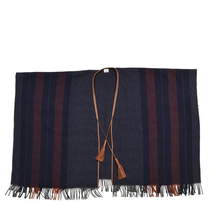 Hermes Merino Wool Cashmere Rocabar Poncho Gris 1 of 2