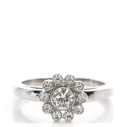 Tiffany Platinum Diamond Flower Ring 4.5 1 of 5