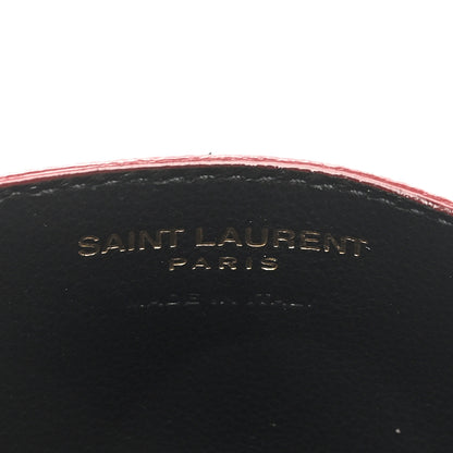 Saint Laurent Grain De Poudre Matelasse Chevron Monogram Credit Card Case Opyum Red 6 of 6