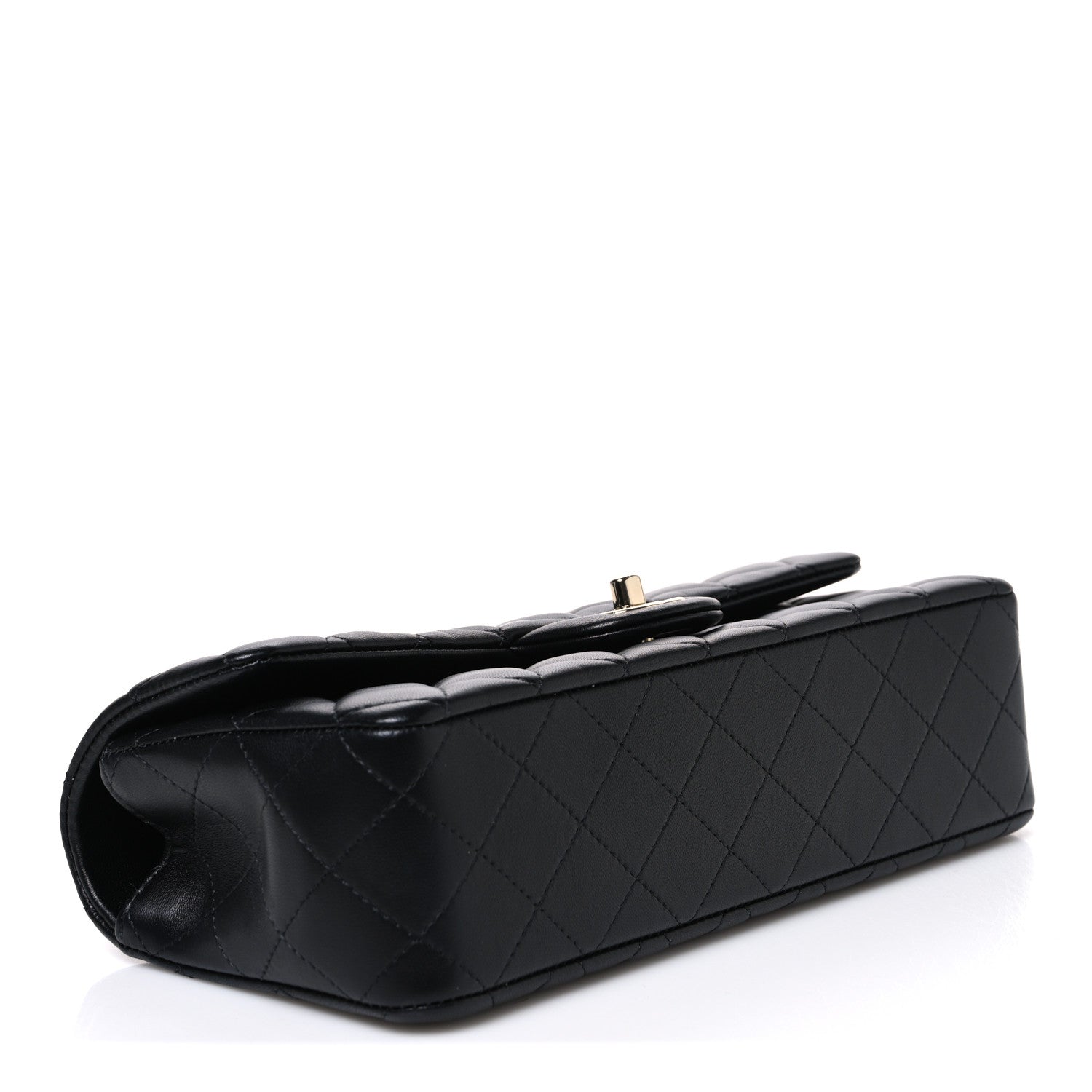 Chanel Lambskin Quilted Top Handle East West Flap Black 4 of 11