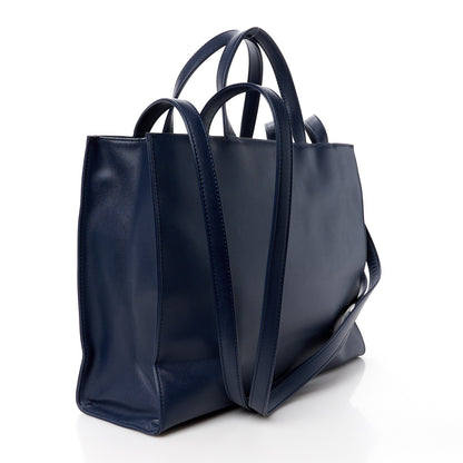 Telfar Vegan Leather Medium Shopping Bag Navy 3 of 10