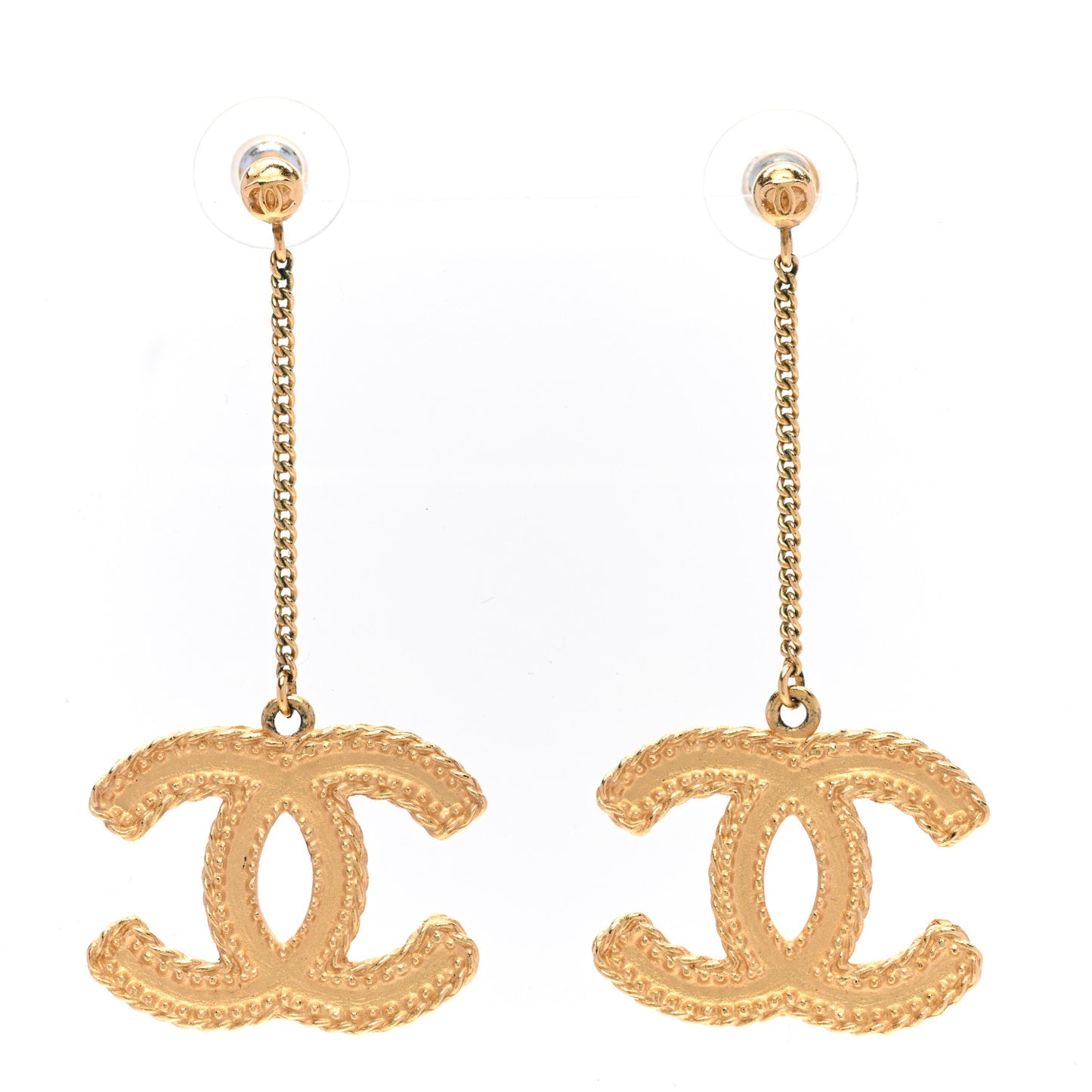 CC Drop Earrings Matte Gold