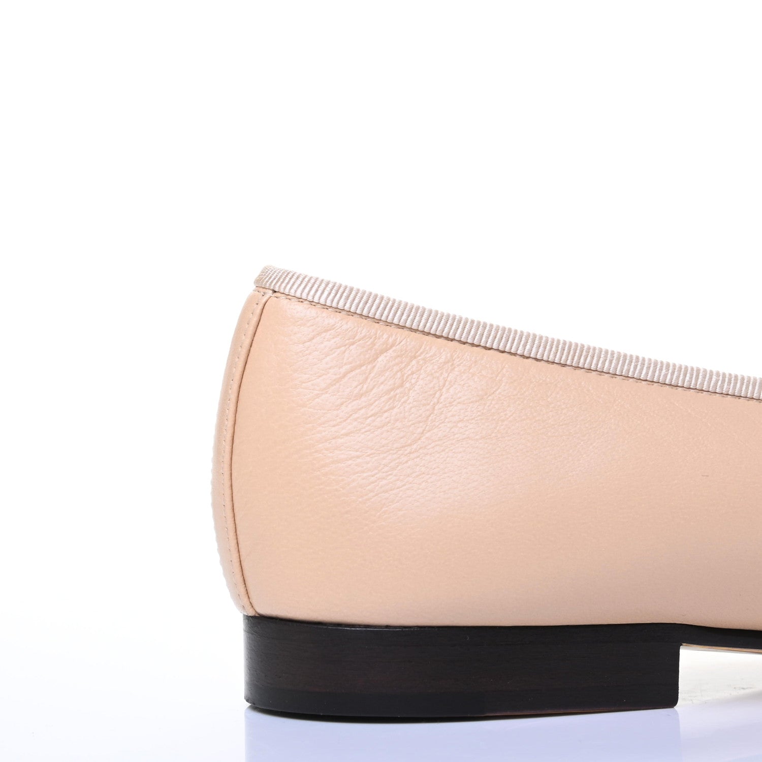 Chanel Lambskin Cap Toe CC Ballerina Flats 39 Beige Black 9 of 10