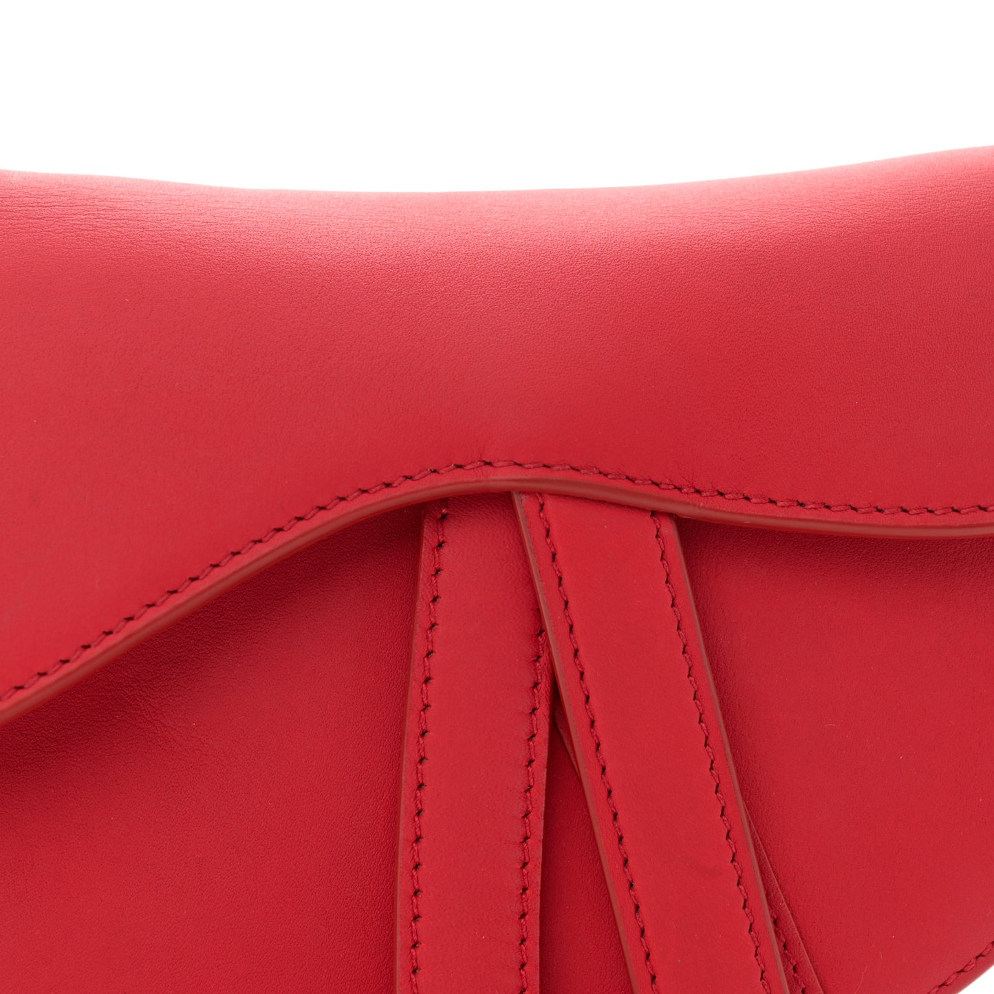 Ultra Matte Calfskin Mini Saddle Bag Red
