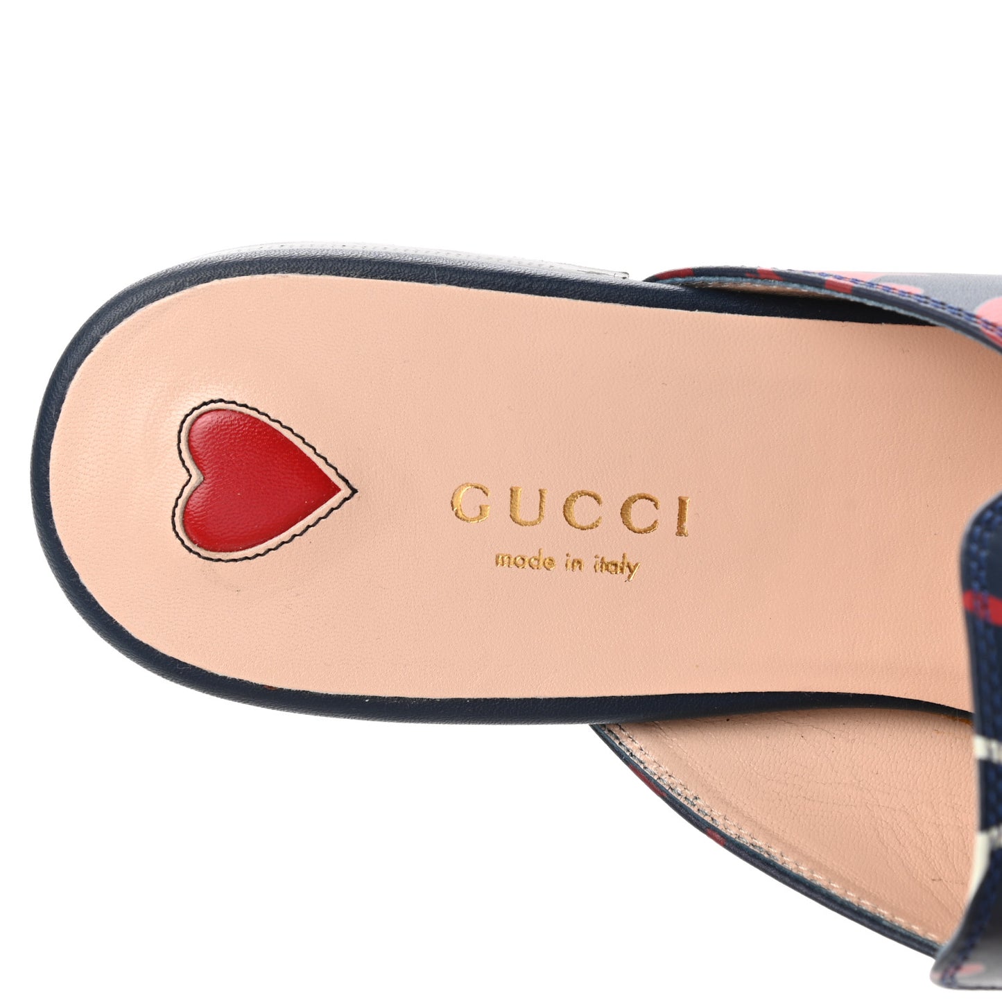 GucciGhost Print Womens Princetown Slippers 40 Blue Agata Hibiscus Red