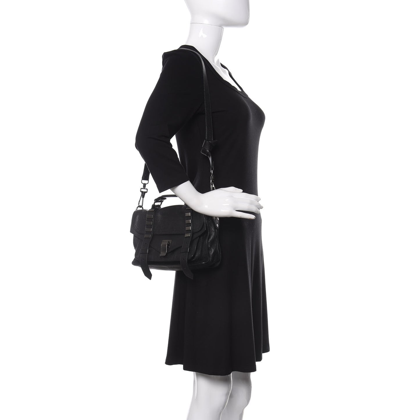 Lambskin Stud Tiny PS1 Satchel Black