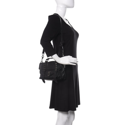 Proenza Schouler Lambskin Stud Tiny PS1 Satchel Black 2 of 11