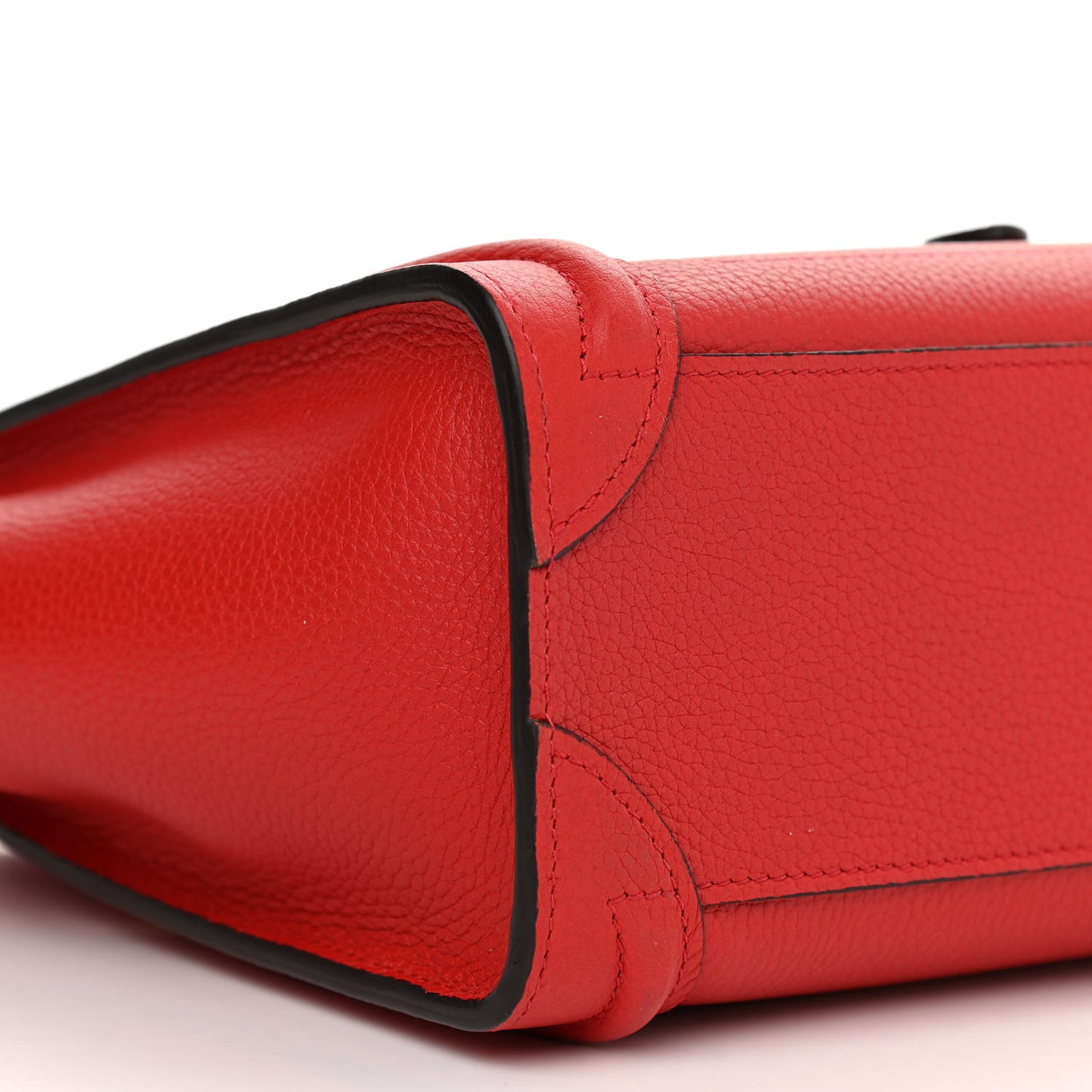 Drummed Calfskin Nano Luggage Coquelicot