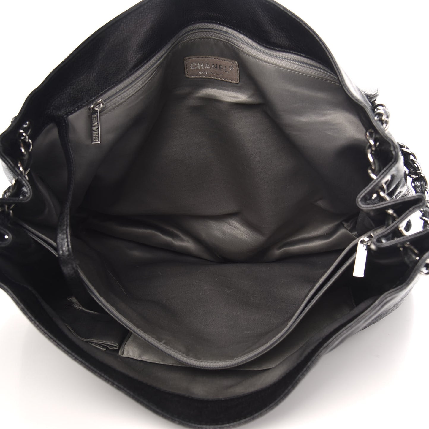 Glazed Caviar Pocket In The City Tote Black