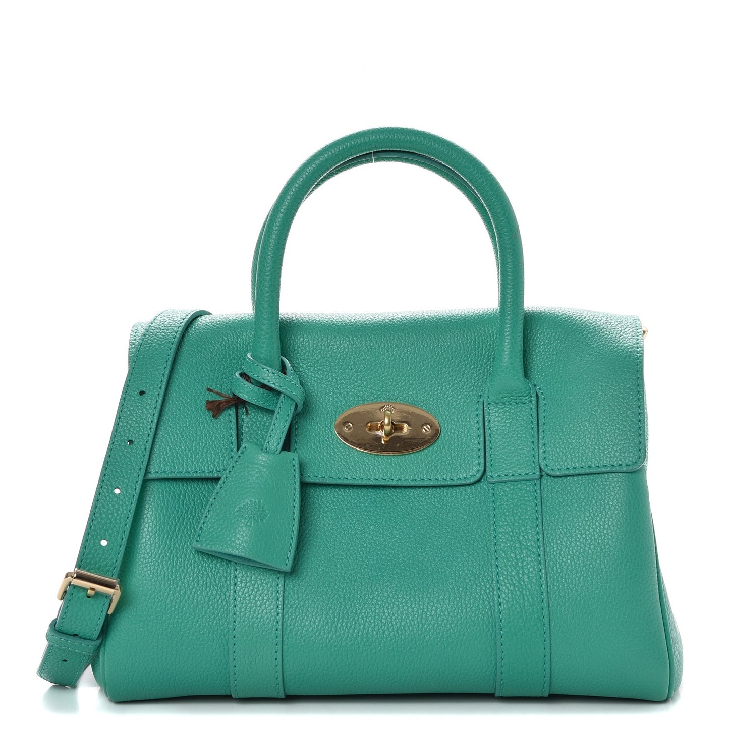 Classic Grain Small Bayswater Satchel Aqua Green