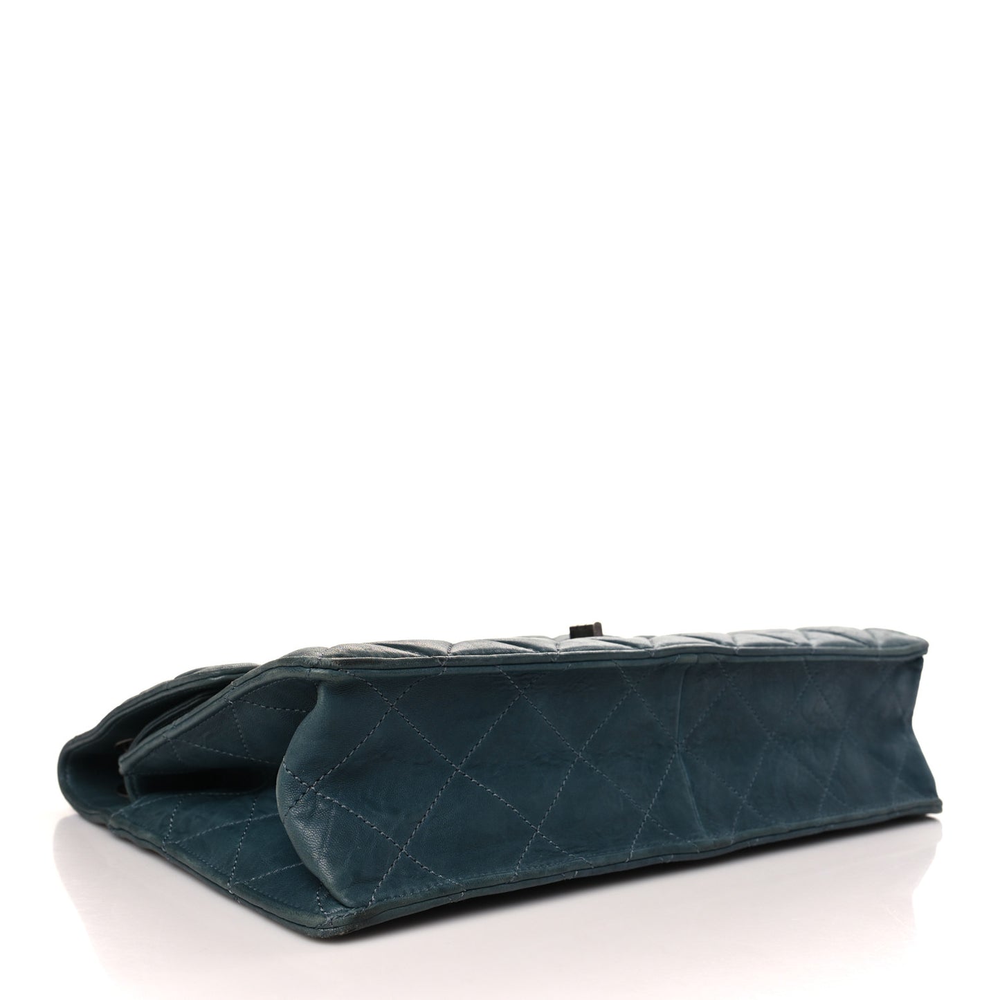 Washed Lambskin Quilted Maxi Take Away Flap Turquoise