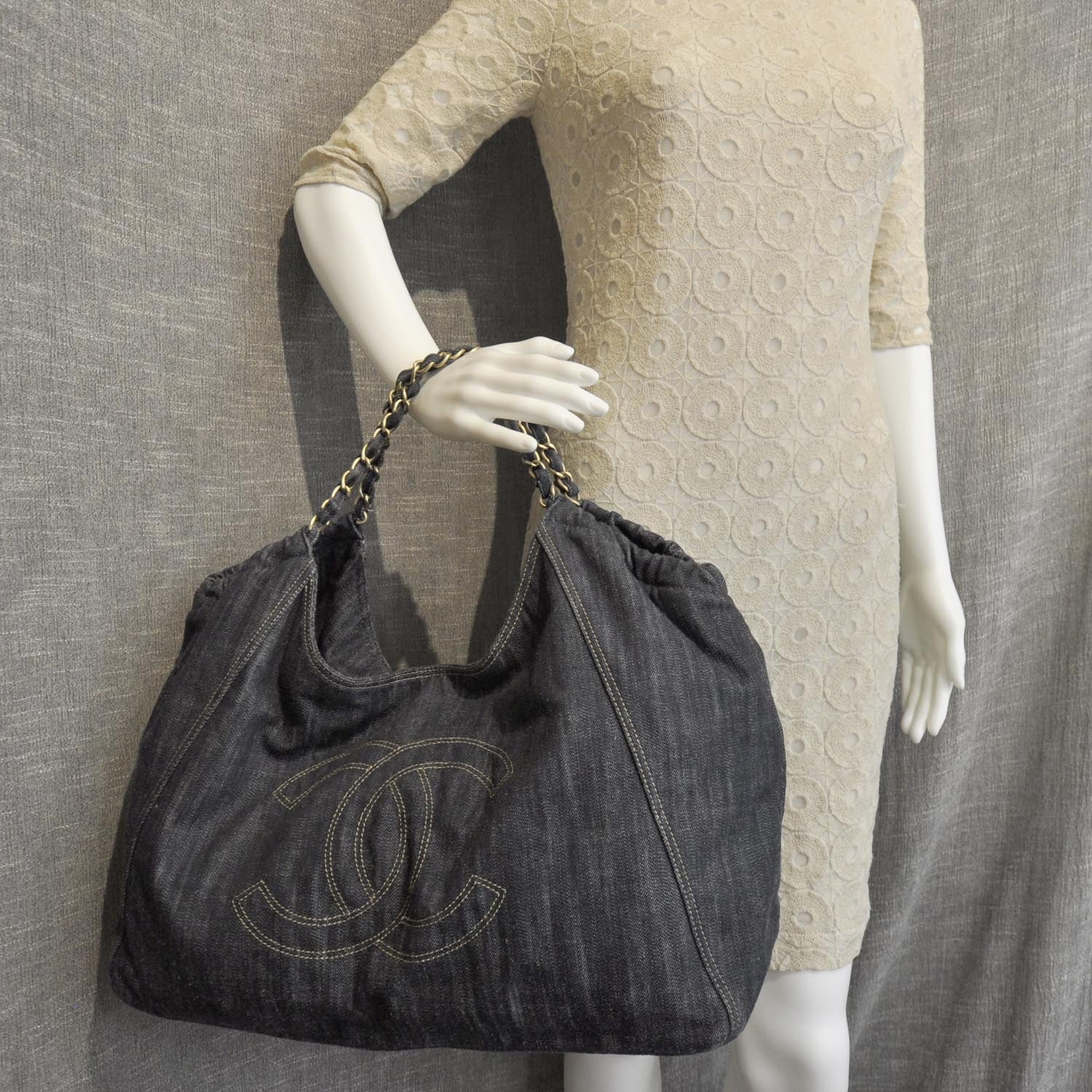 Chanel Denim XL Coco Cabas Tote Blue 2 of 10