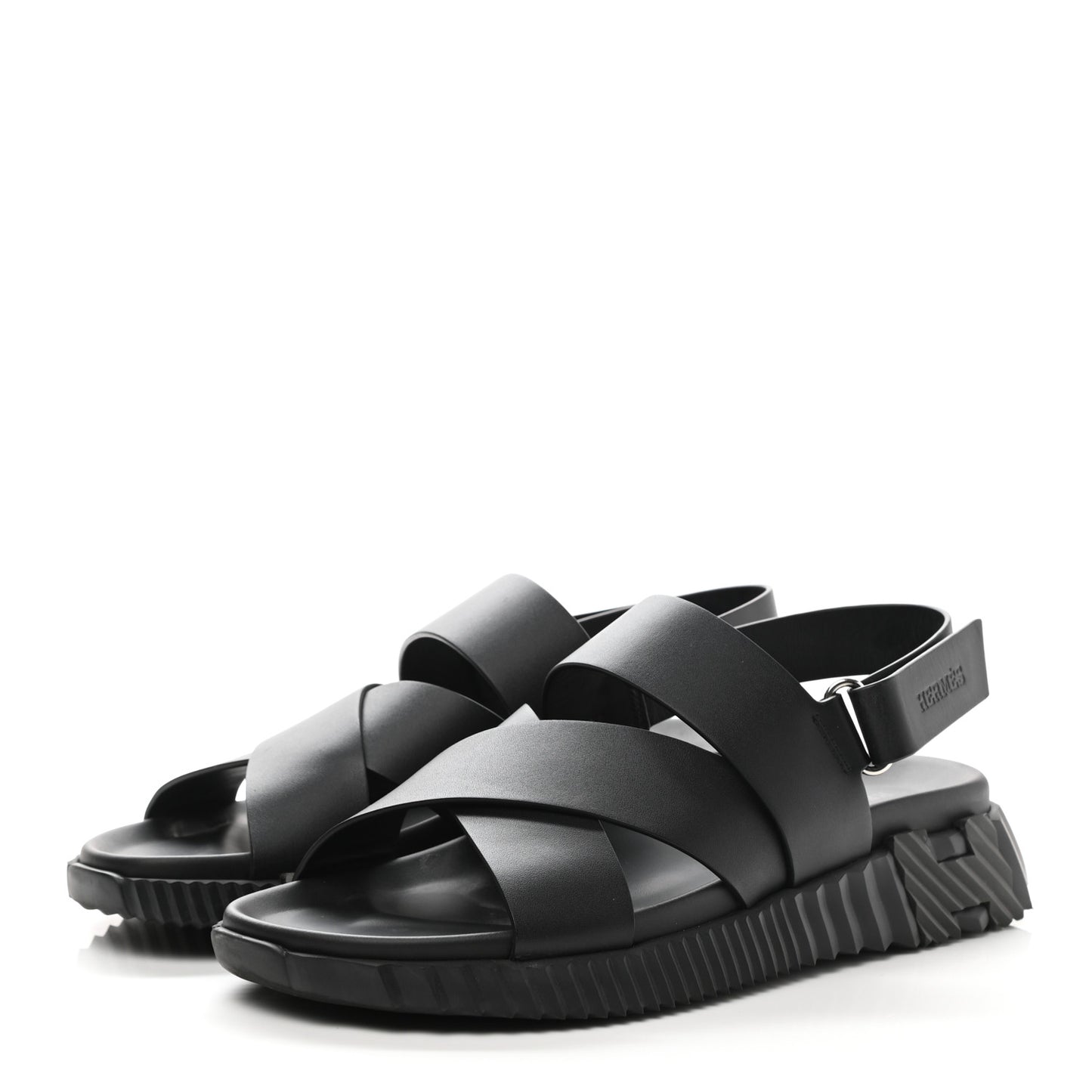 Calfskin Goatskin Mens Electric Sandals 41 Black