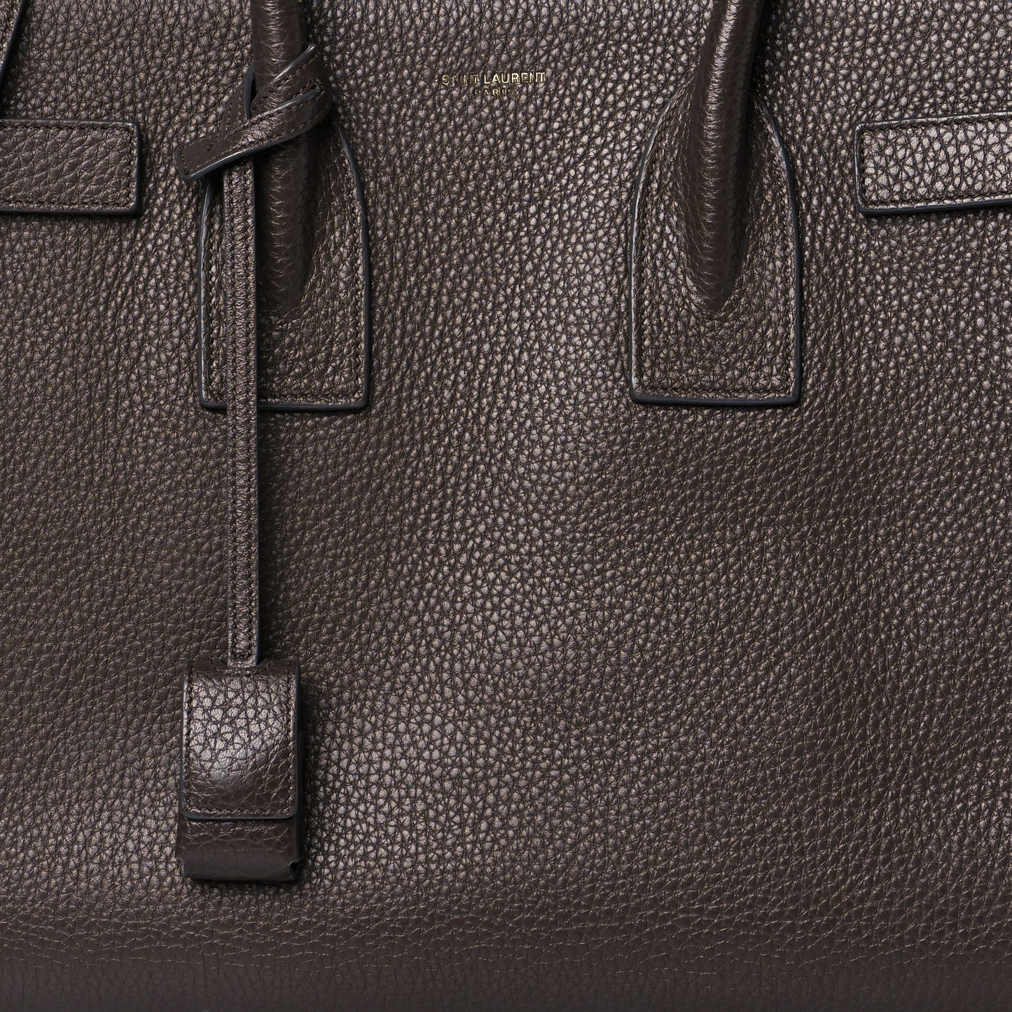 Grained Calfskin Small Sac De Jour Fog Dark Brown