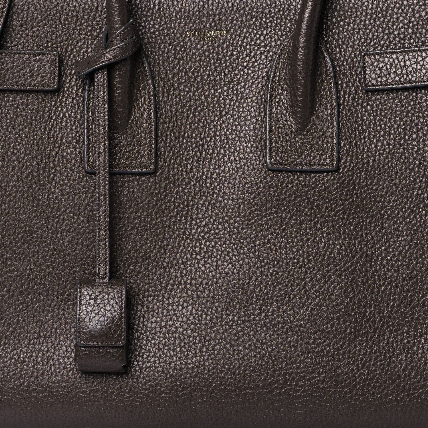 Saint Laurent Grained Calfskin Small Sac De Jour Fog Dark Brown 8 of 10
