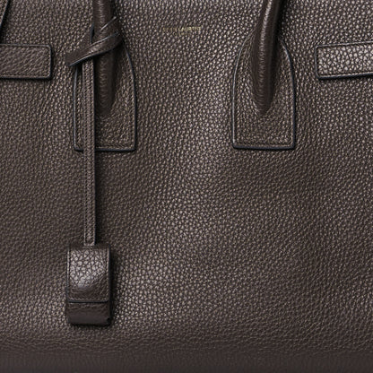Saint Laurent Grained Calfskin Small Sac De Jour Fog Dark Brown 8 of 10