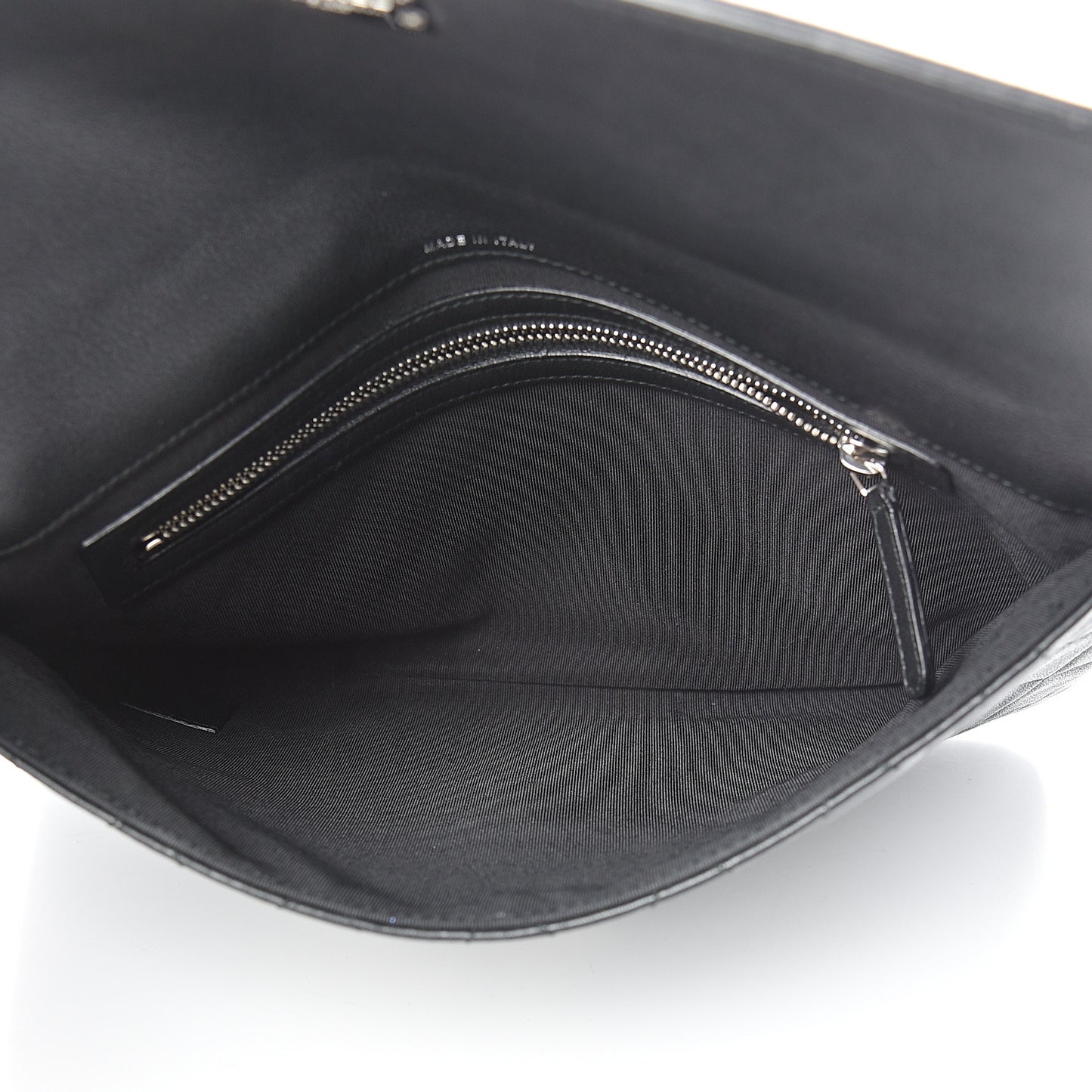 Calfskin Quilted CC Box Flap Pouch Black