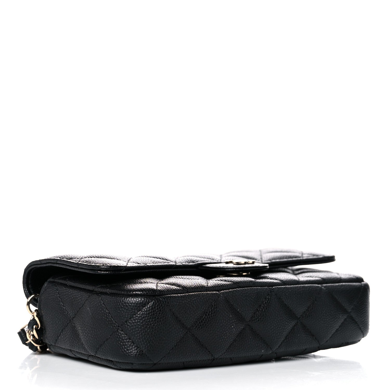 Chanel Caviar Quilted Flap Phone Holder With Chain Black 4 of 12