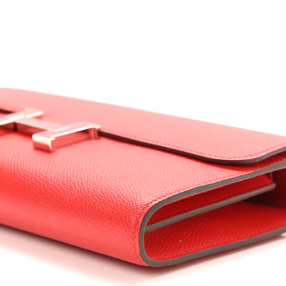 Hermes Epsom Enamel Constance Wallet To Go Rouge De Coeur Rubis 10 of 11