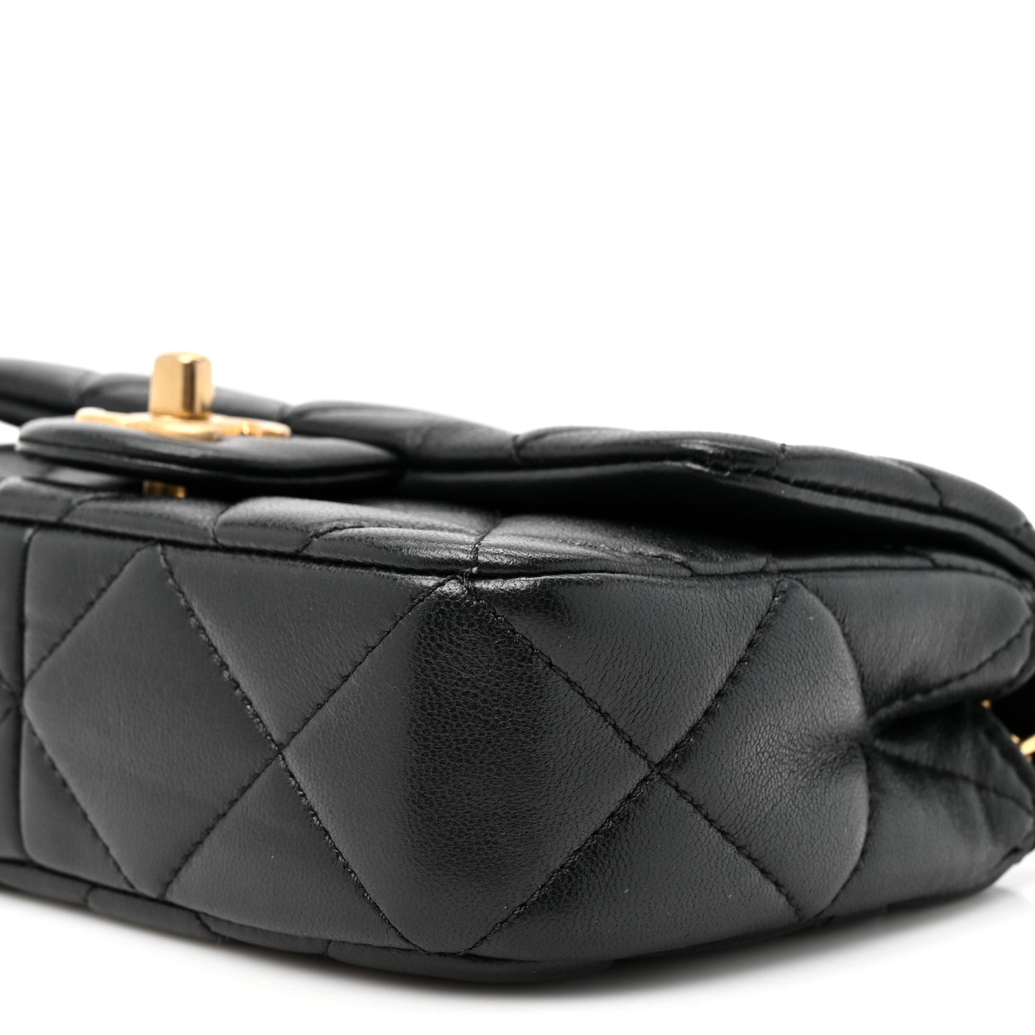 Chanel Lambskin Quilted Pearl Small Flap Black Black 9 of 10