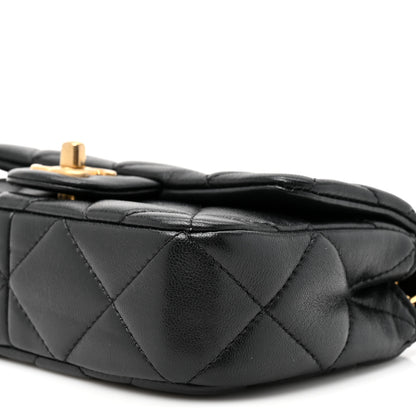 Chanel Lambskin Quilted Pearl Small Flap Black Black 9 of 10