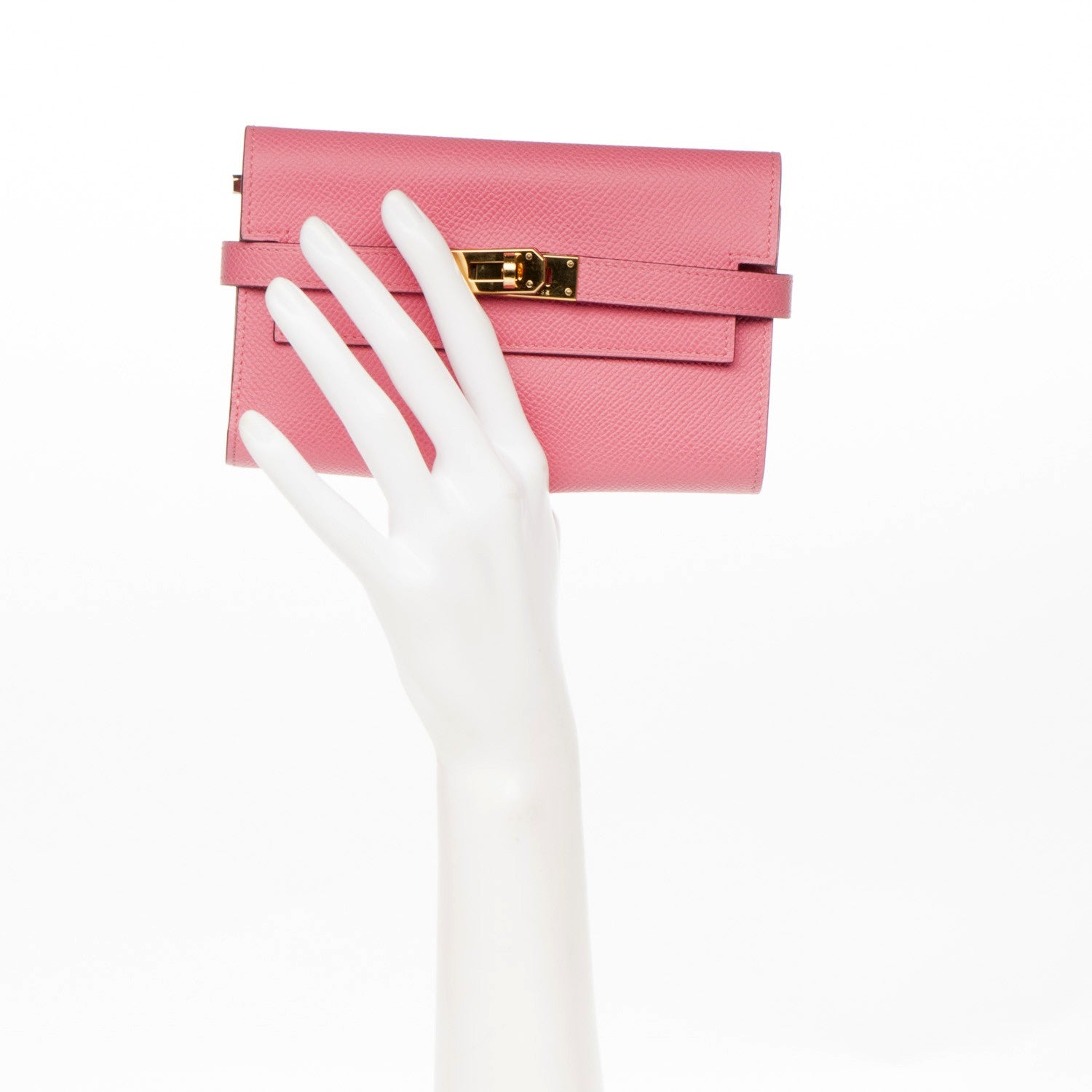 Hermes Epsom Kelly Medium Wallet Rose Azalee 2 of 15