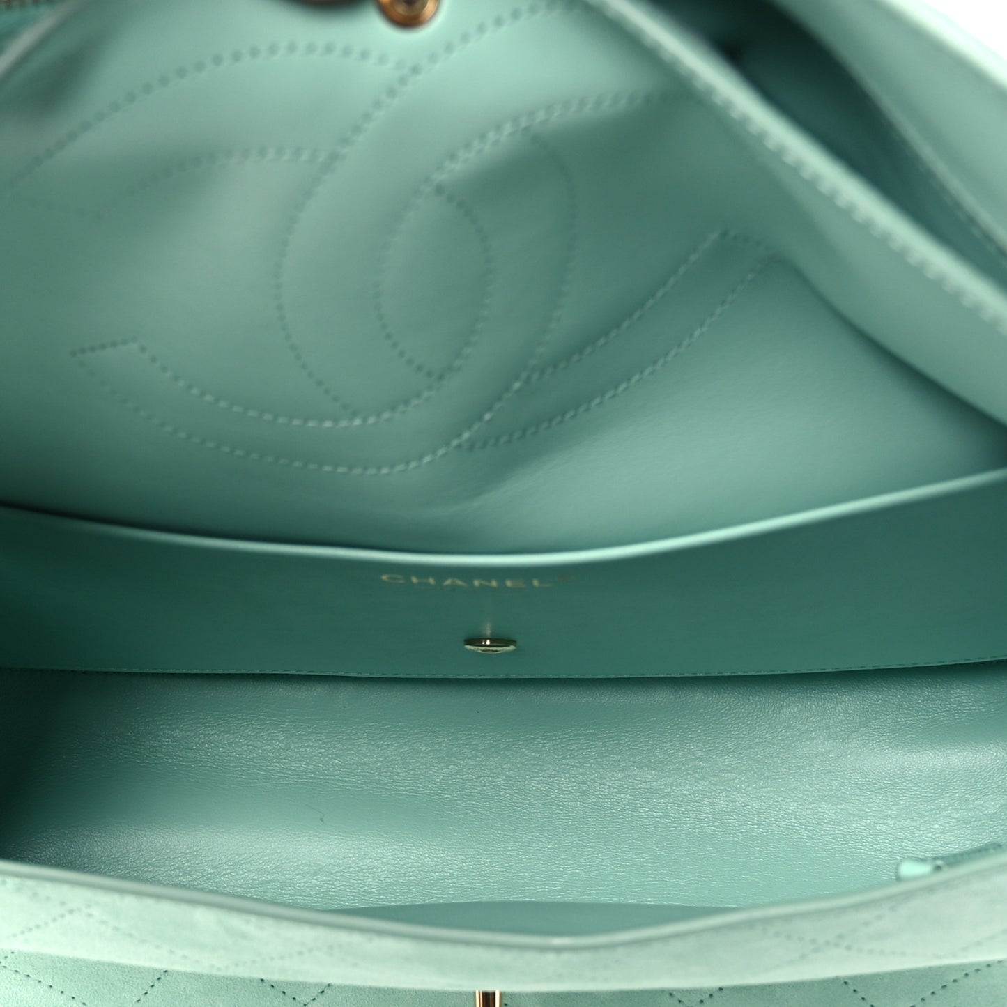 Suede Calfskin Small Souplissimo Maxi Flap Green