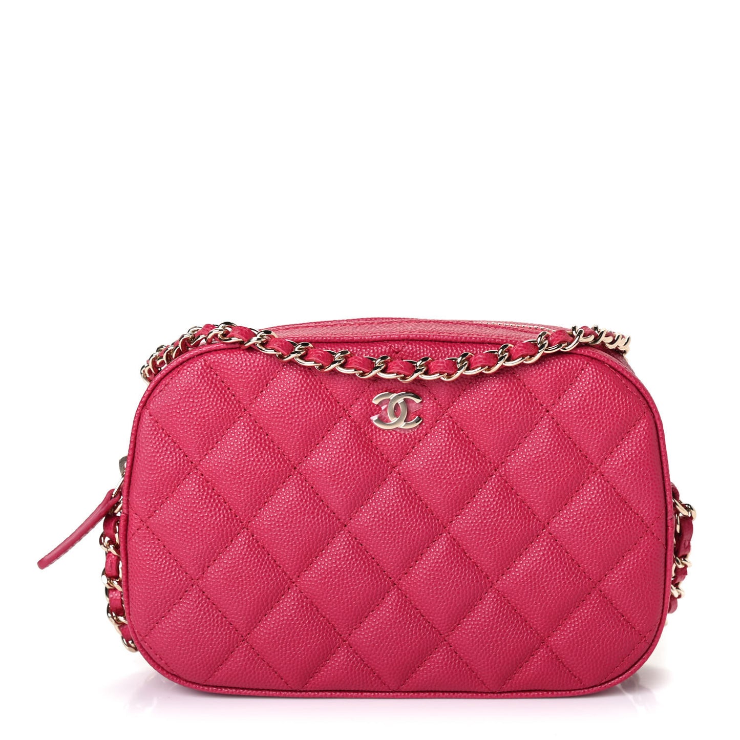 Caviar Quilted Camera Case Dark Pink