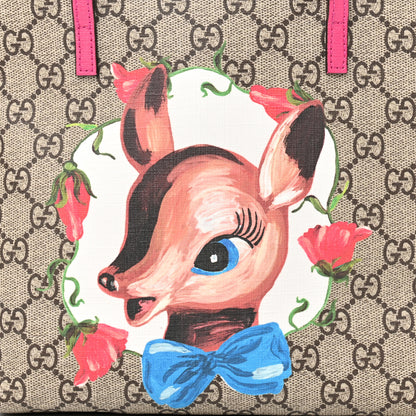 Gucci GG Supreme Monogram Childrens Deer Tote Pink 9 of 11