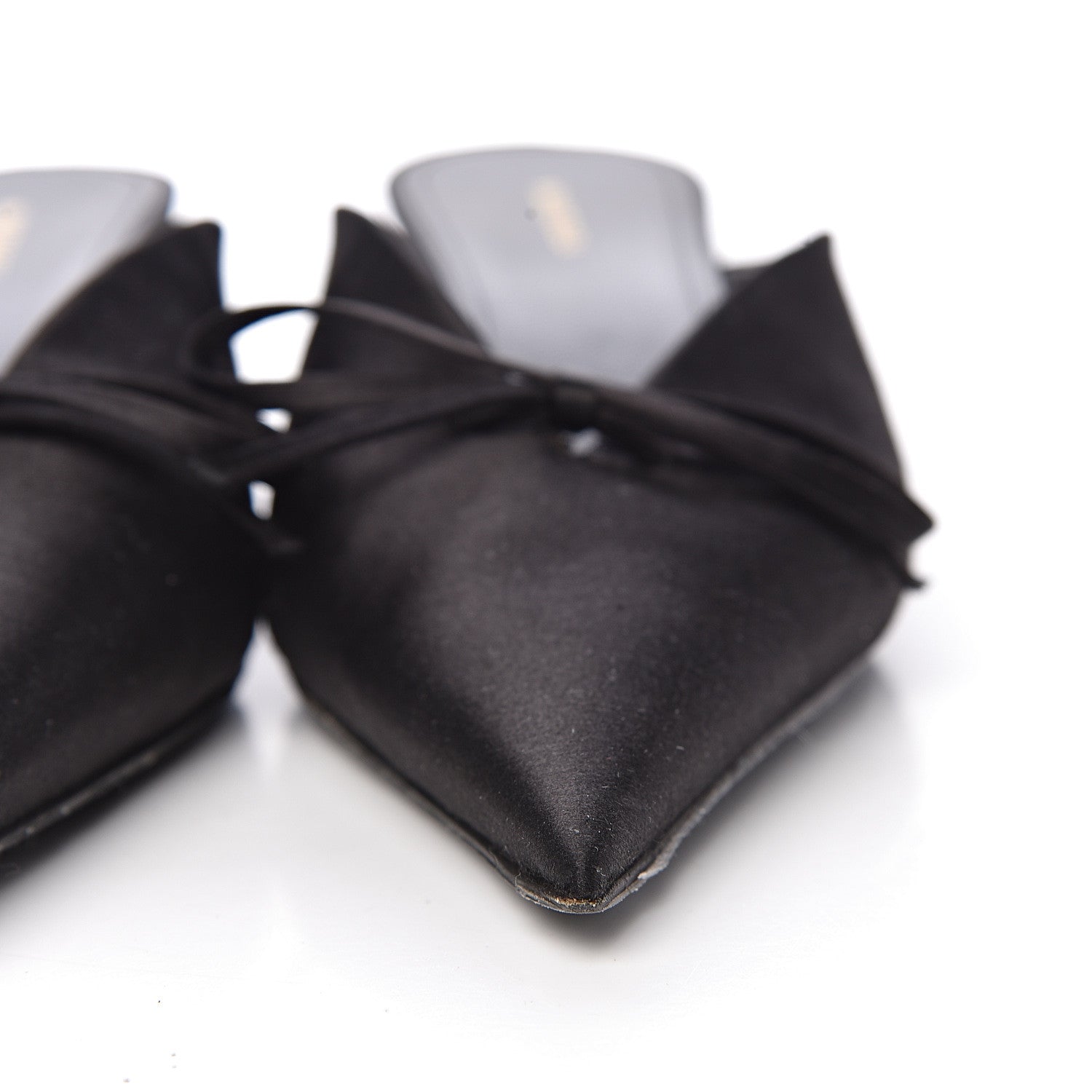 Balenciaga Satin Pointed Toe Knife 40mm Mules 37 Black 11 of 13