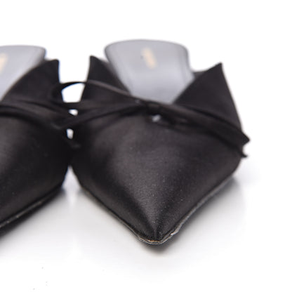 Balenciaga Satin Pointed Toe Knife 40mm Mules 37 Black 11 of 13