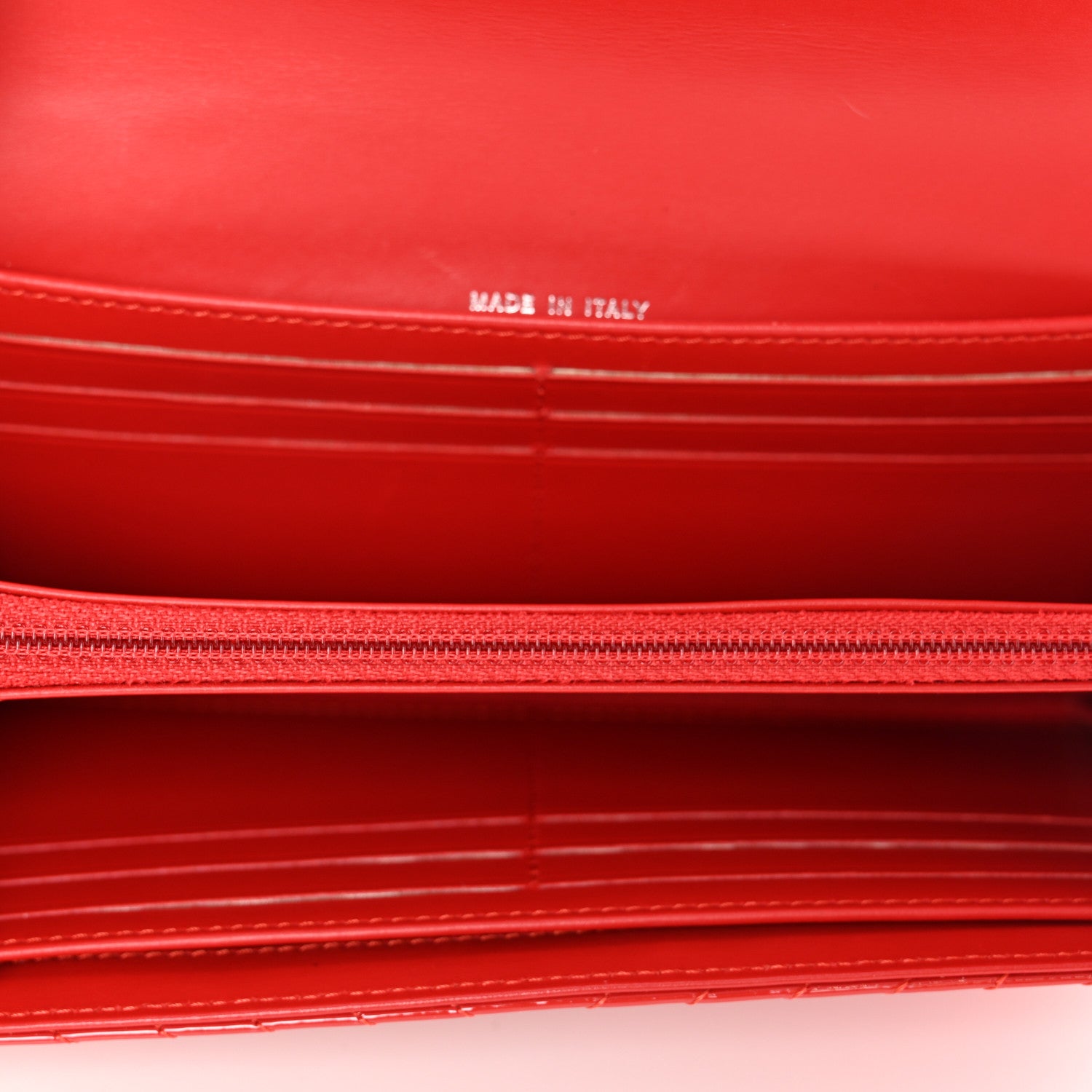 Chanel Patent Chevron Quilted Large Gusset Flap Wallet Red 5 of 10
