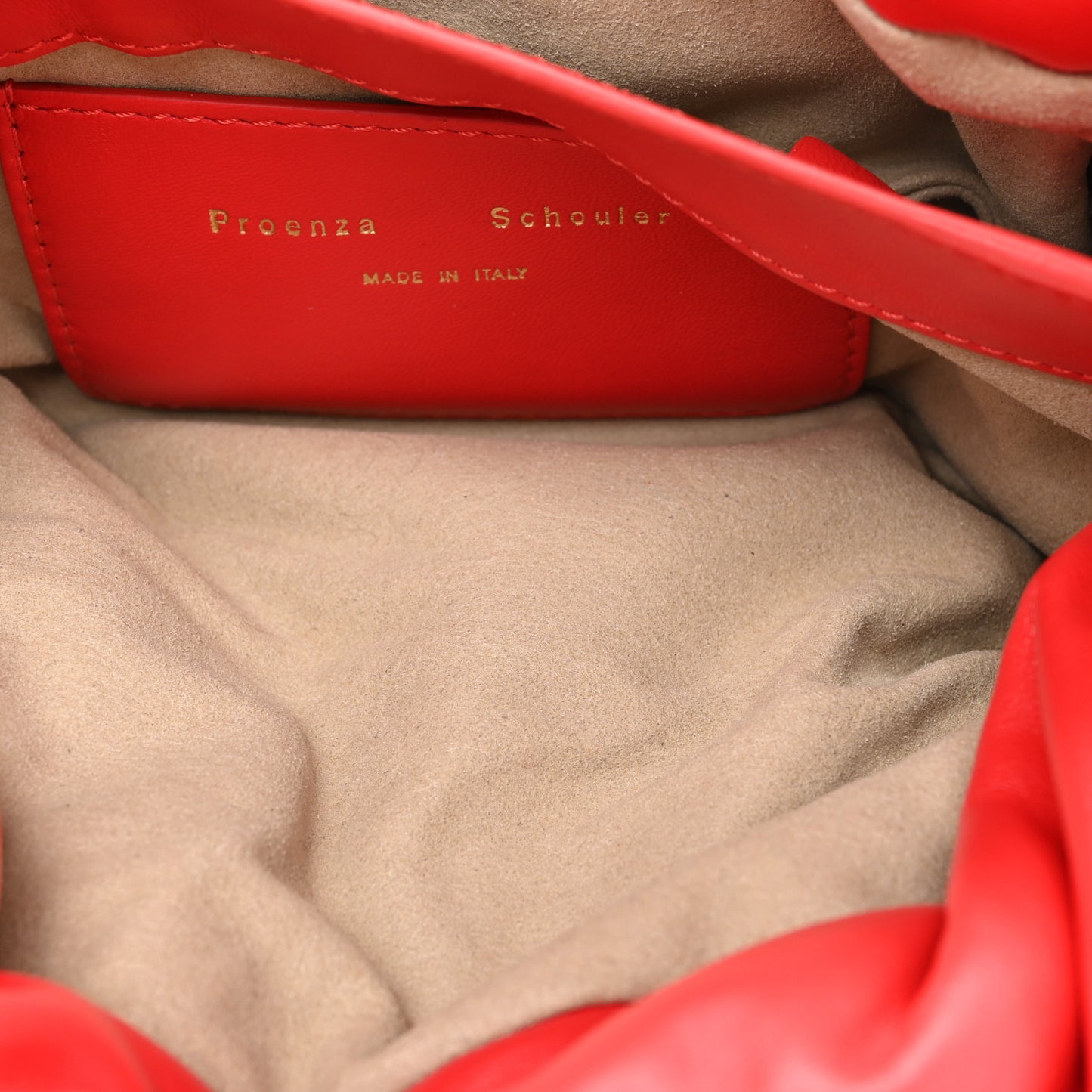 Lambskin Puffy Tobo Chain Shoulder Bag Red