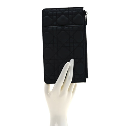 Christian Dior Ultra Matte Calfskin Cannage Large Lady Dior Zip Wallet Black 2 of 6