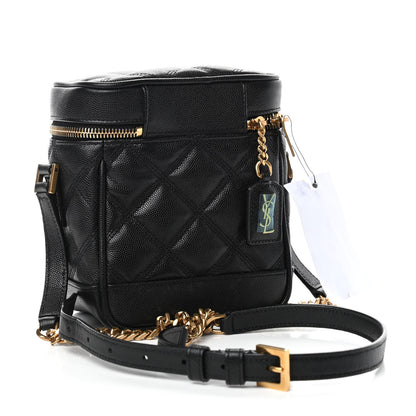 Saint Laurent Grain de Poudre Quilted 80's Vanity Bag Black 3 of 9