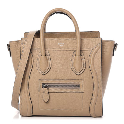 Celine Drummed Calfskin Nano Luggage Dune 1 of 10