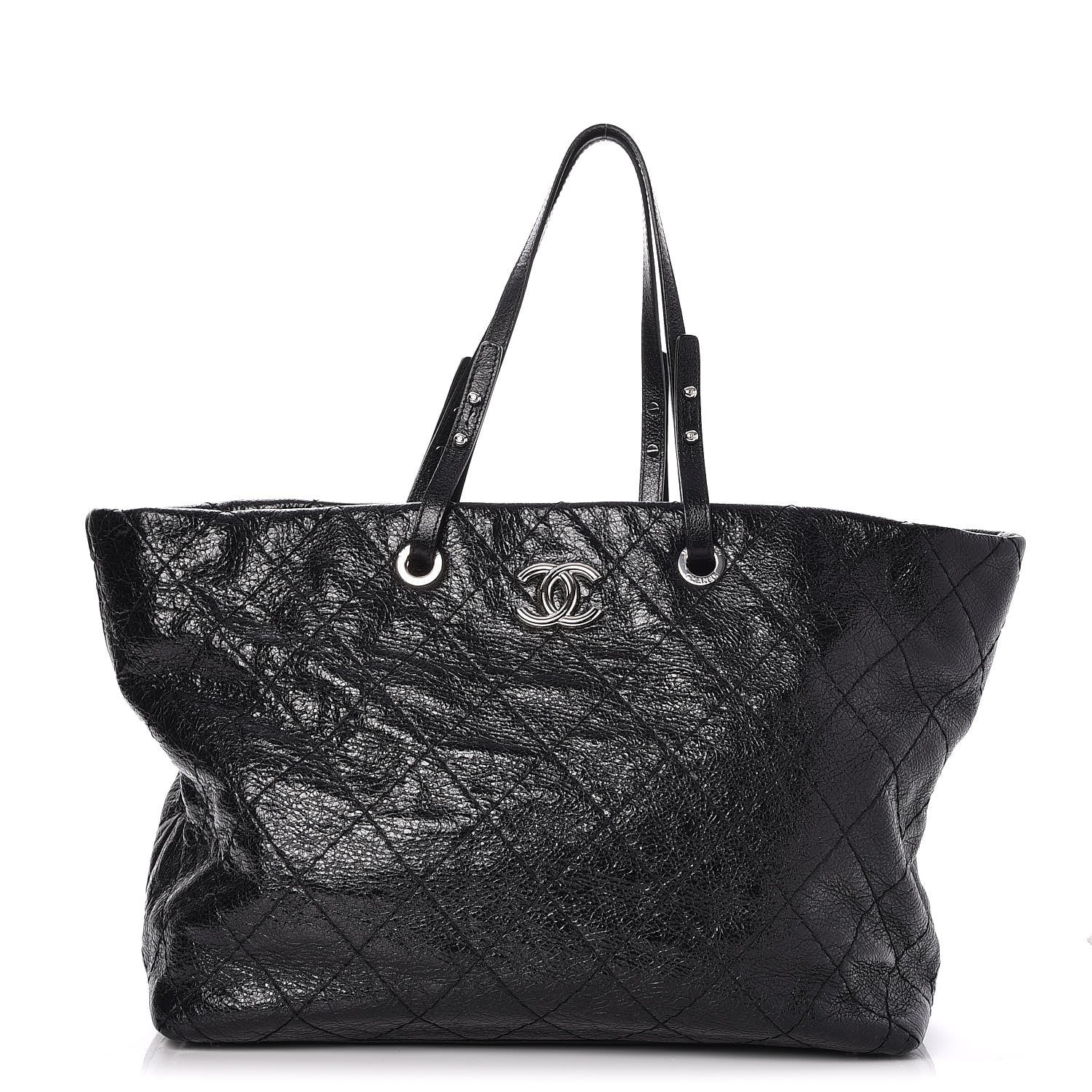 Chanel Glazed Calfskin XL On The Road Tote Black 1 of 7