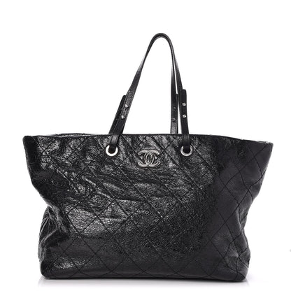 Chanel Glazed Calfskin XL On The Road Tote Black 1 of 7