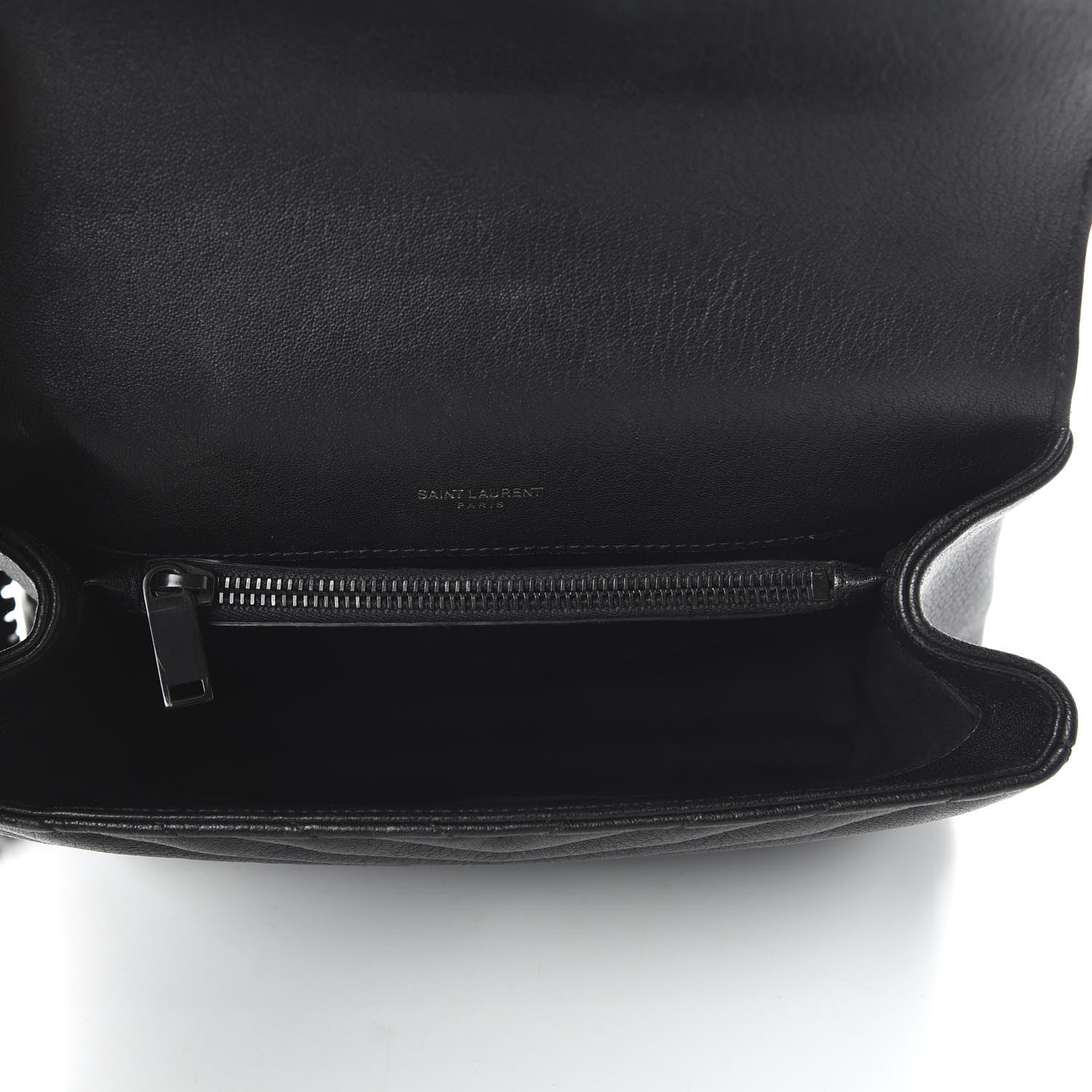Saint Laurent Sheepskin Matelasse Chevron Monogram Monochrome Medium College Bag Black 5 of 9