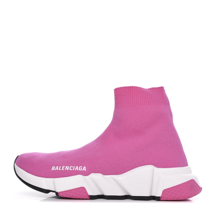 Balenciaga Neoprene Knit Tri-Color Sole Womens Speed Sneakers 38 Pink White Black 1 of 8
