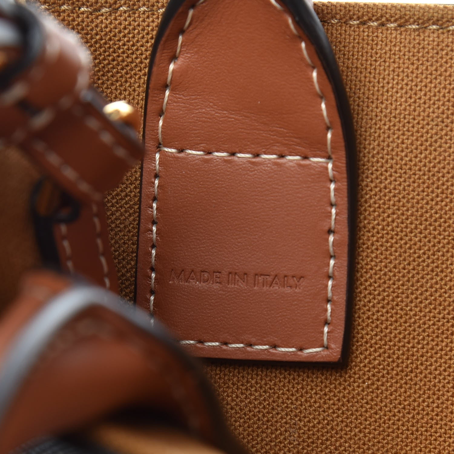 Celine Triomphe Canvas Calfskin Mini Vertical Cabas Tan 6 of 9