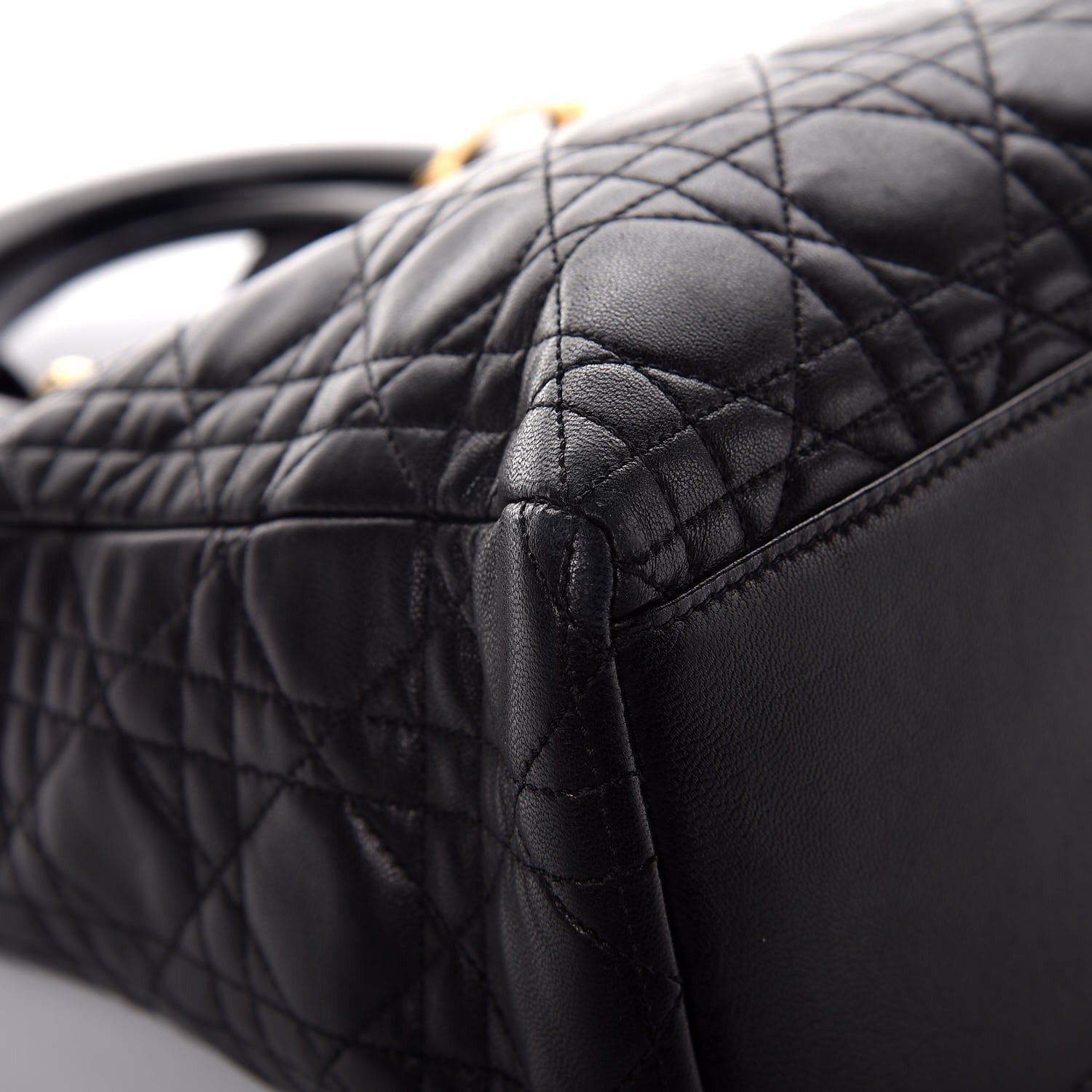 Christian Dior Lambskin Cannage Medium Lady Dior Black 10 of 13