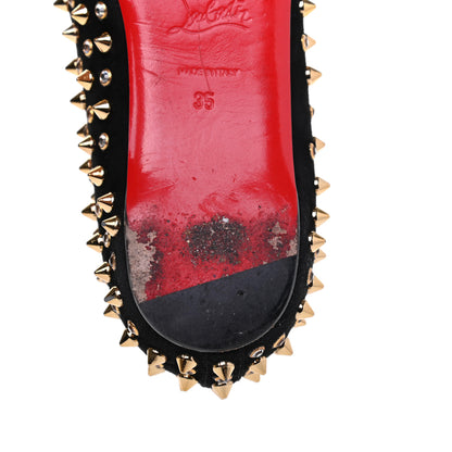 Christian Louboutin Veau Velours Studded Flats 35 Black 11 of 11