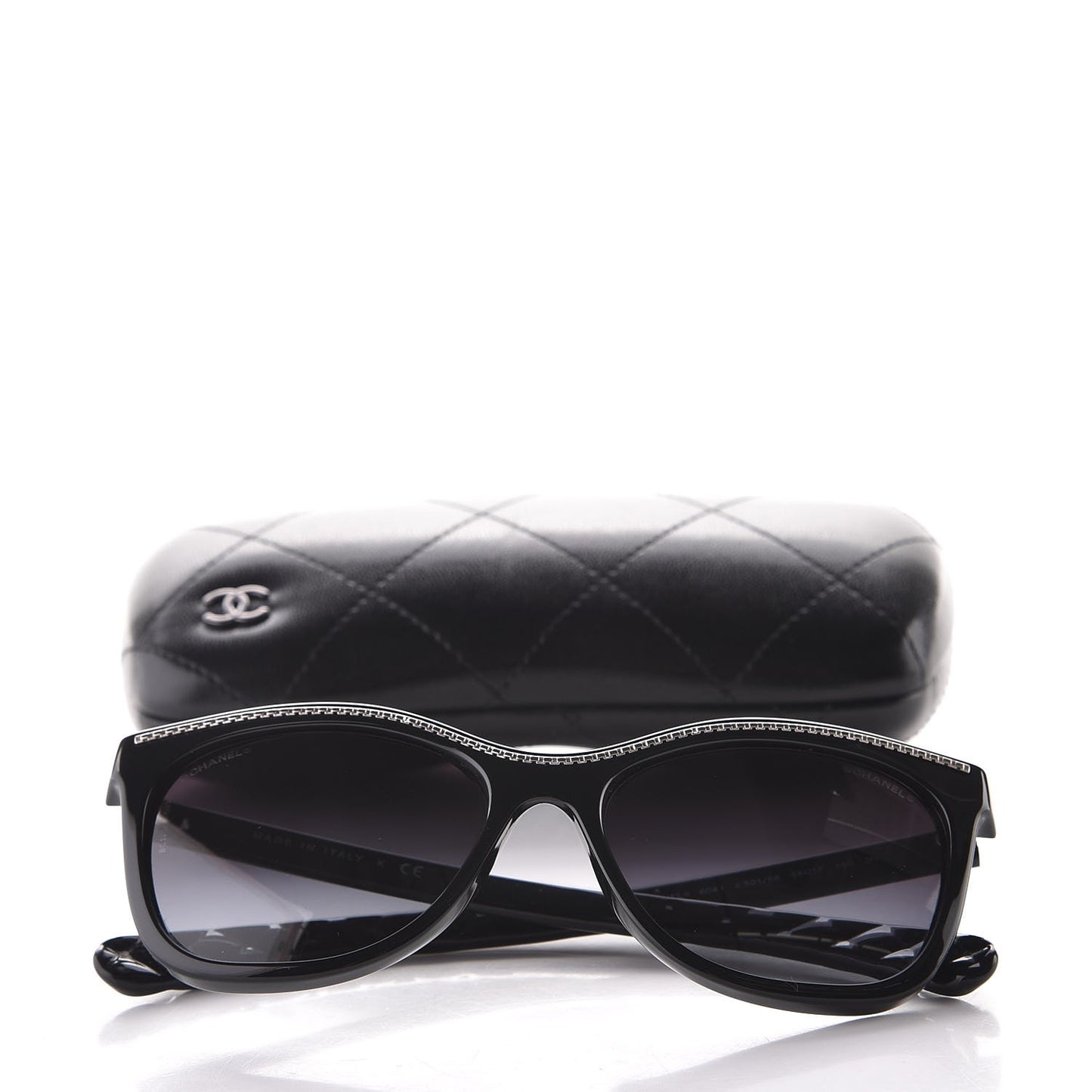Cat Eye Chain Sunglasses 6041 Black
