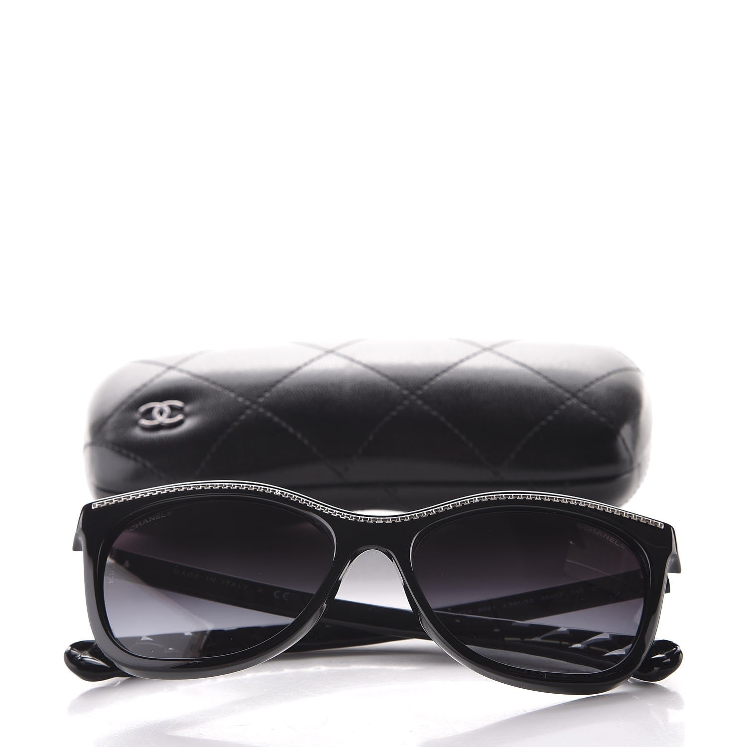 Chanel Cat Eye Chain Sunglasses 6041 Black 8 of 8